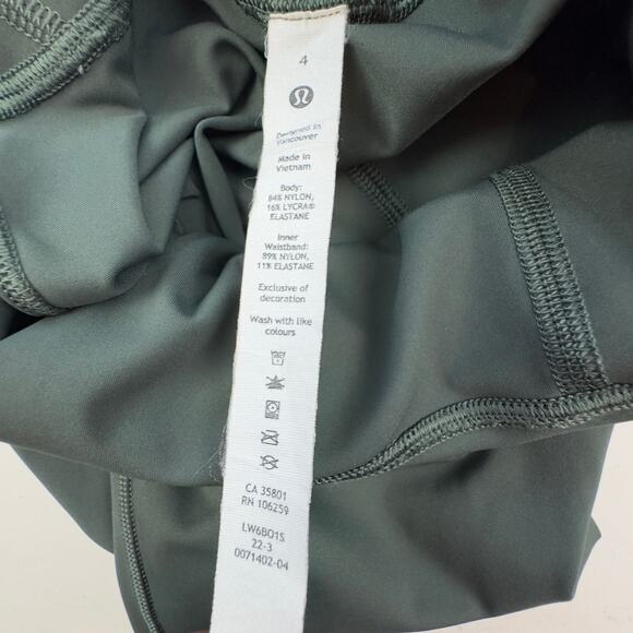Lululemon Base Pace High-Rise Crop Athleisure Smoked Spruce Women's Size 4 - Picture 6 of 9